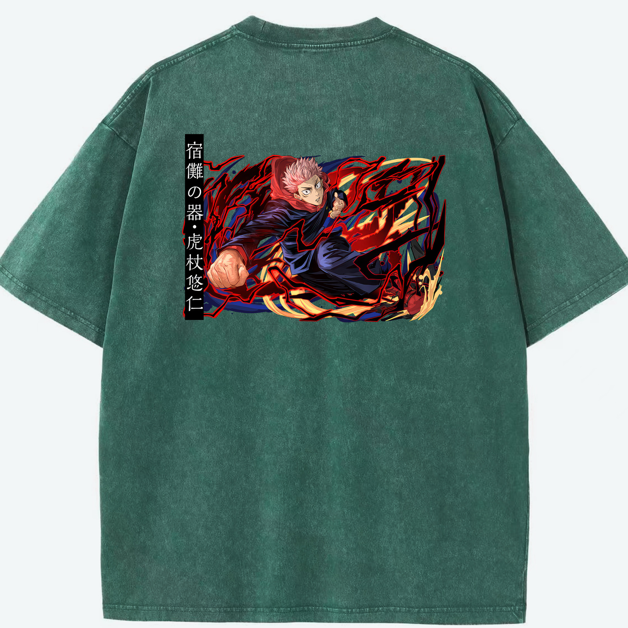 （画像用） 呪術廻戦 Jujutsu Kaisen 綿100% ヴィンテージ風 半袖Tシャツ（背面プリント）